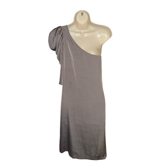 BCBGMaxAzria Taupe Satin One-Shoulder Cocktail Party Dress XS NWT - Picture 5 of 6